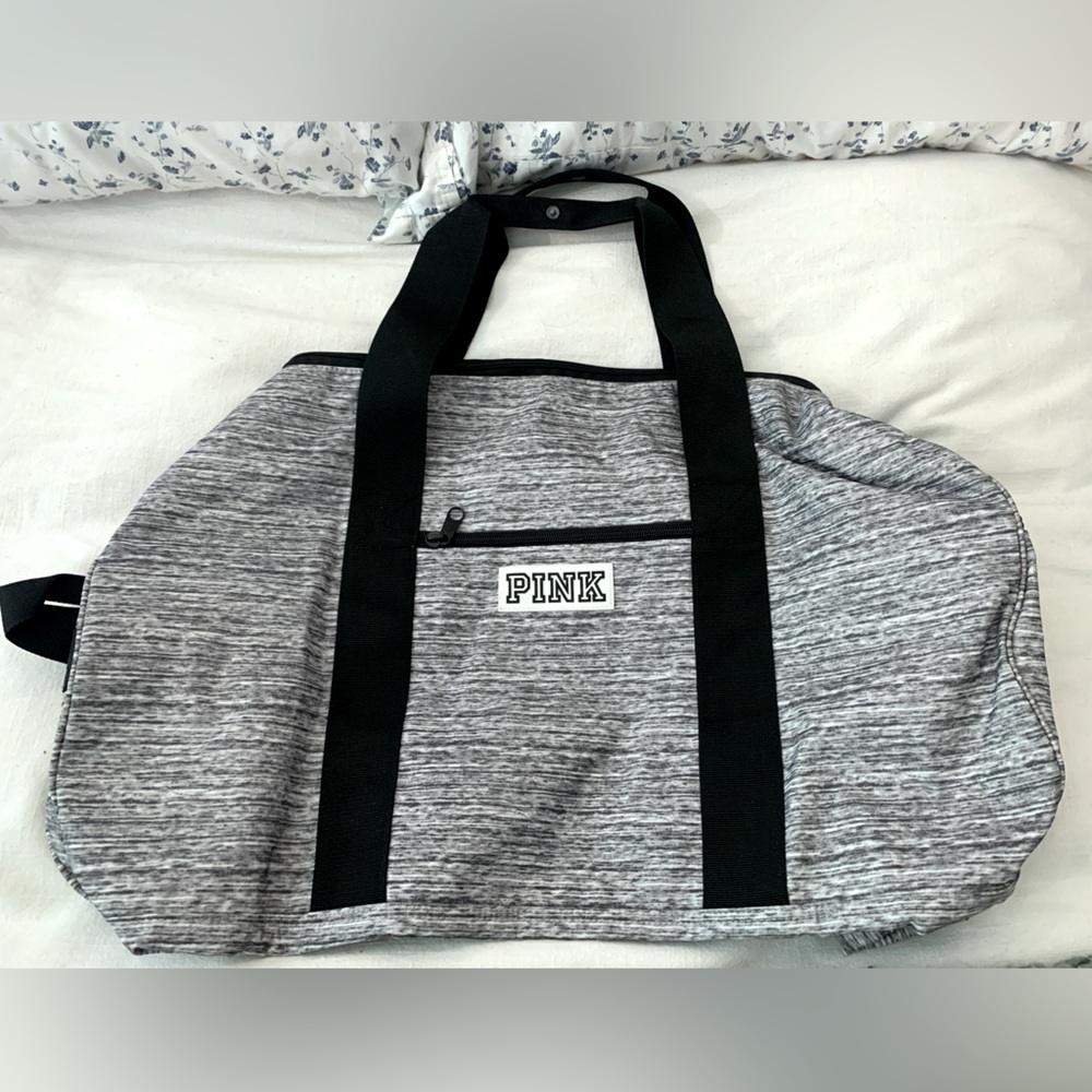 Victoria’s Secret PINK Black and White Heather Duffle Bag
